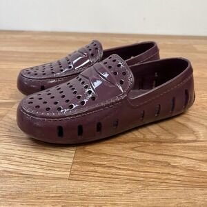 Floafers Prodigy Driver Burgundy Patent  Loafers Shoes Big Kids Size 2 NEW